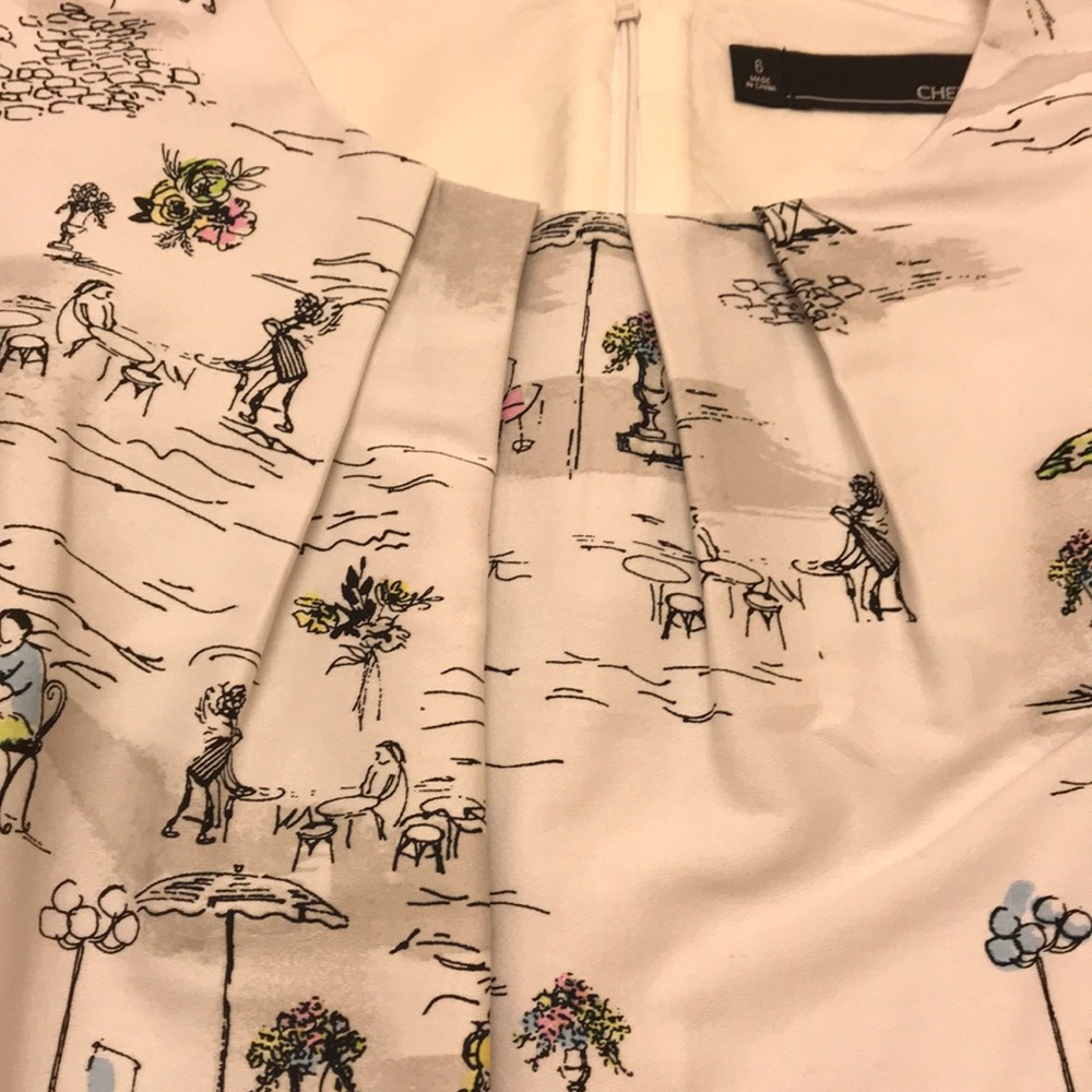 Chetta b dress 👗 cotton sleeveless ivory/lilypad - Picture 7 of 8